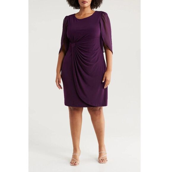 Connected Cocktail Dress 24W Purple Wedding Formal NWOT - Picture 1 of 12